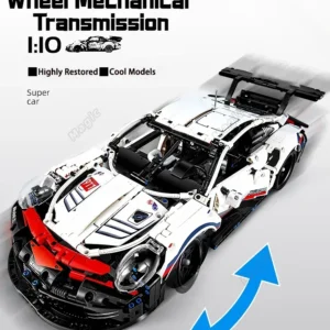 911rsr 1680 pçs 1:10 técnico clássico super carro de corrida blocos de construção quebra-cabeça diy modelo tijolos veículo brinquedo para crianças aniversário meninos